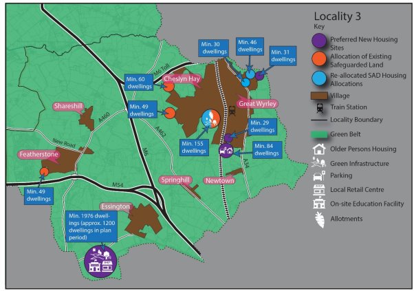 Map showing how new housing growth will be delivered in Locality 3