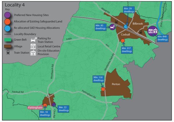 Map showing how new housing growth will be delivered in Locality 4