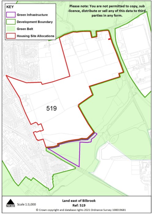 Red line boundary of site reference 519