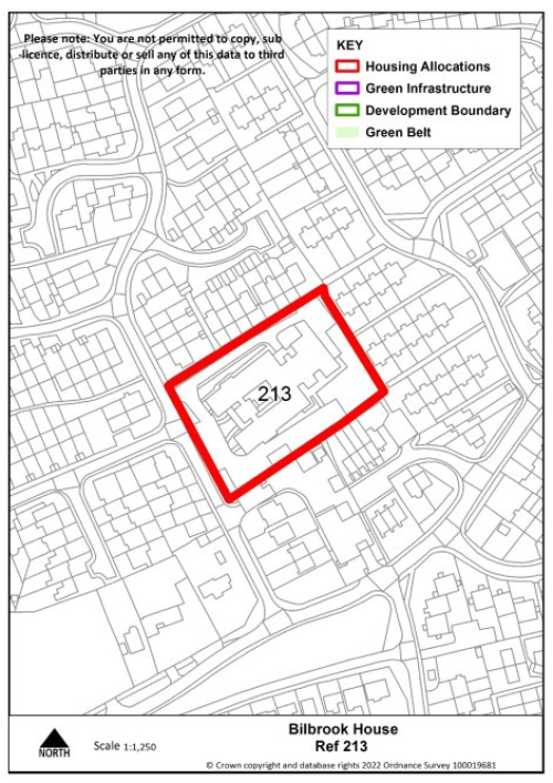 Red line boundary of site reference 213