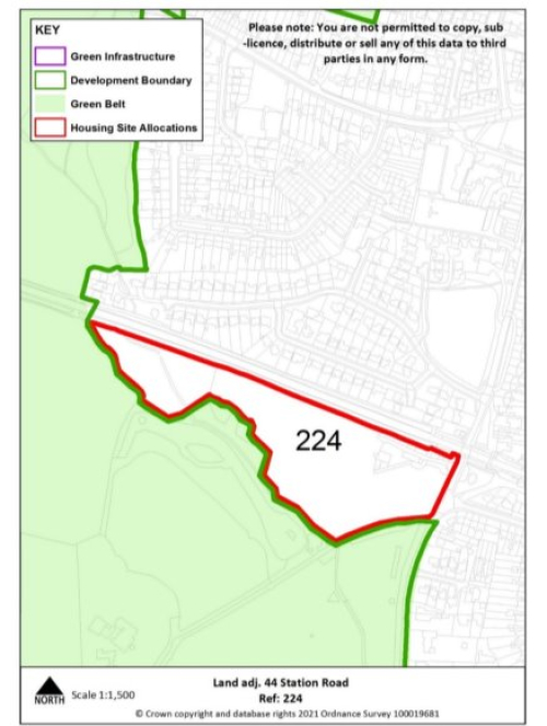 Red line boundary of site reference 224