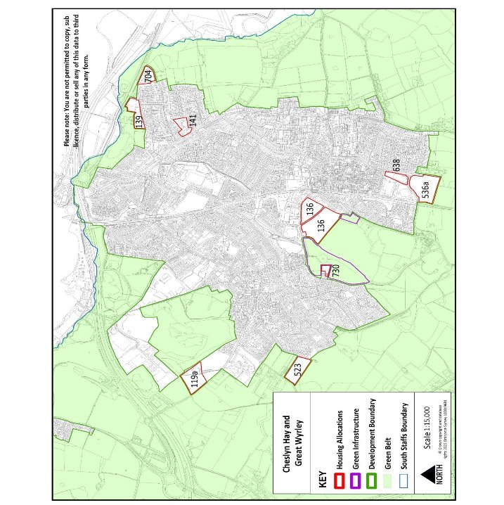 Location of proposed allocations within Cheslyn Hay and Great Wyrley