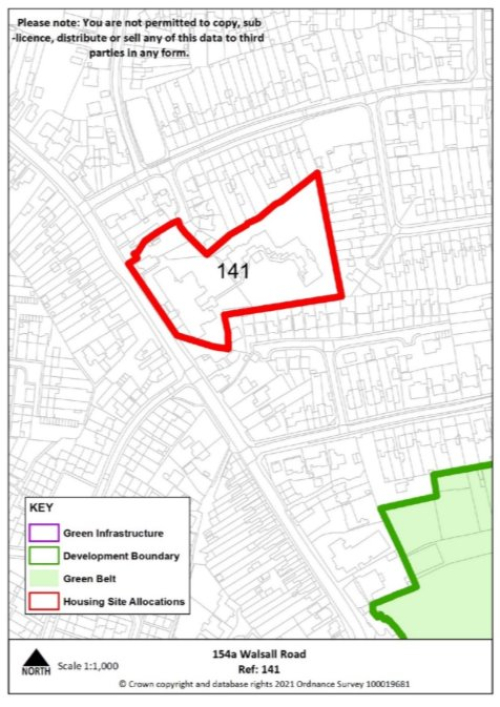 Red line boundary of site reference 141