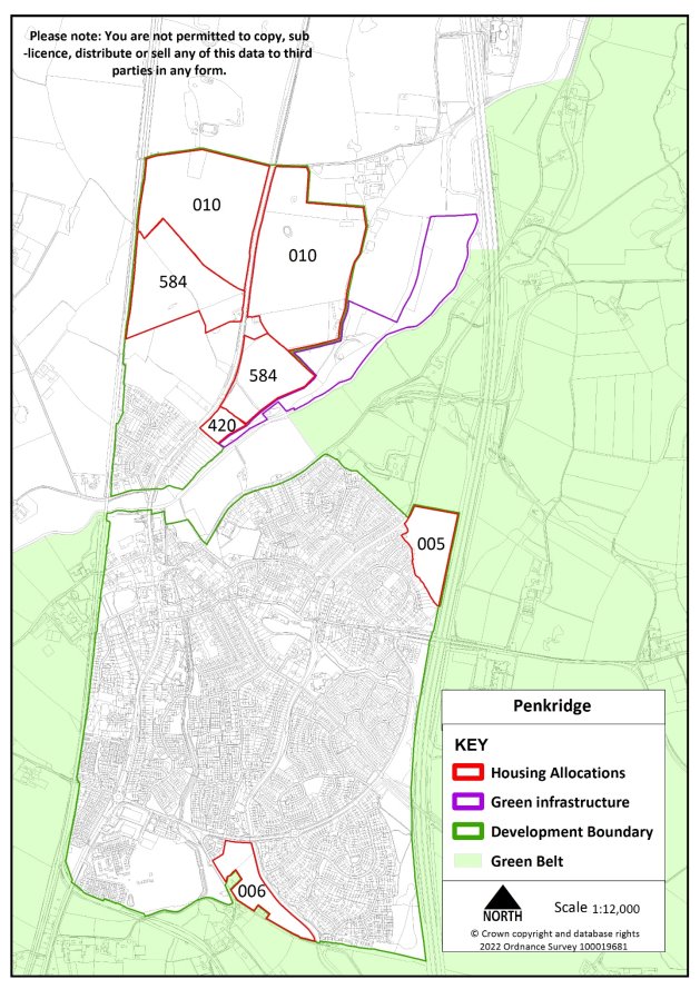 Location of proposed allocations within Penkridge