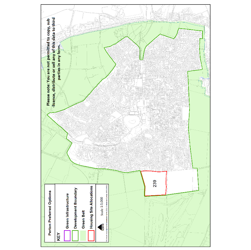 Location of proposed allocations within Perton