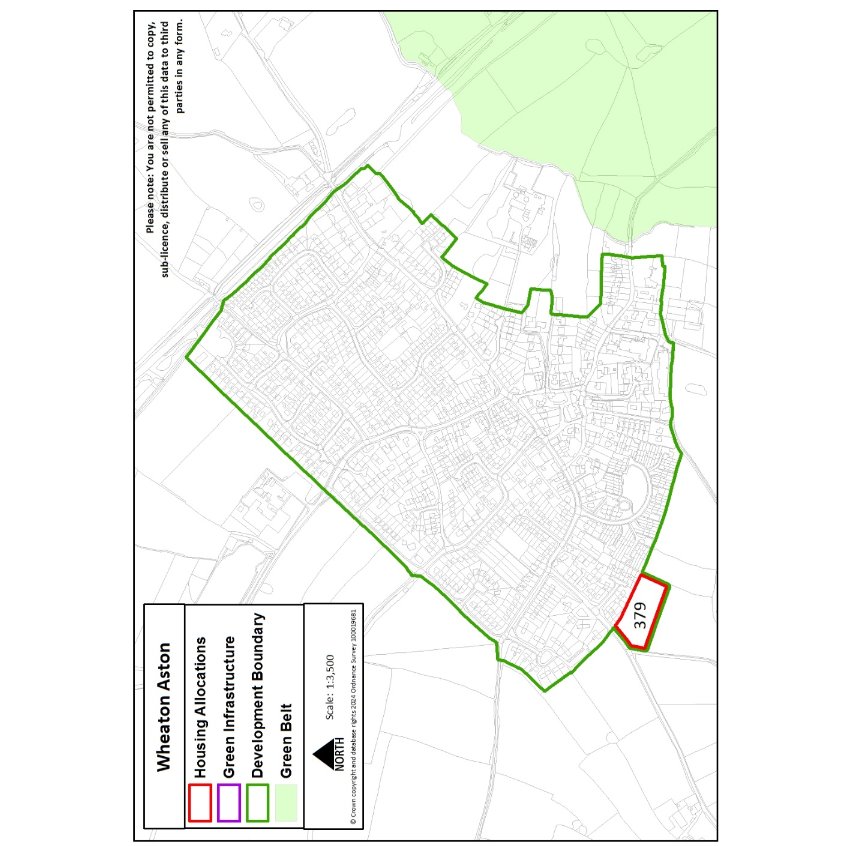 Location of proposed allocations within Wheaton Aston