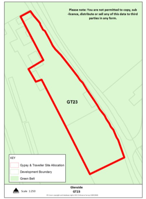 Red line boundary of Glenside, site reference GT23