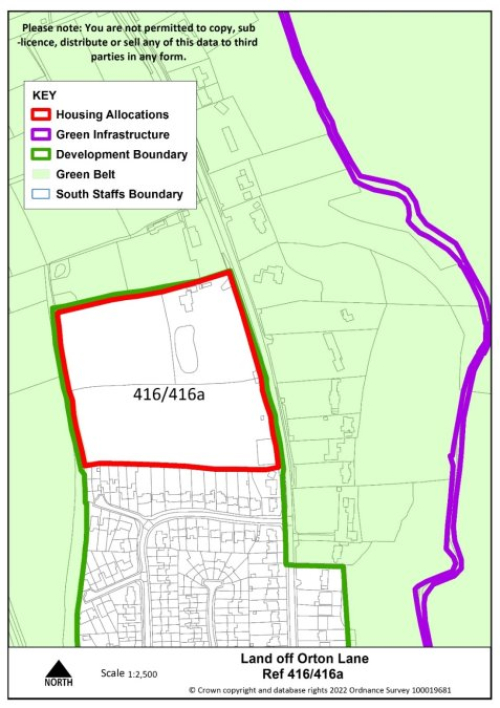Map of Land off Orton Lane